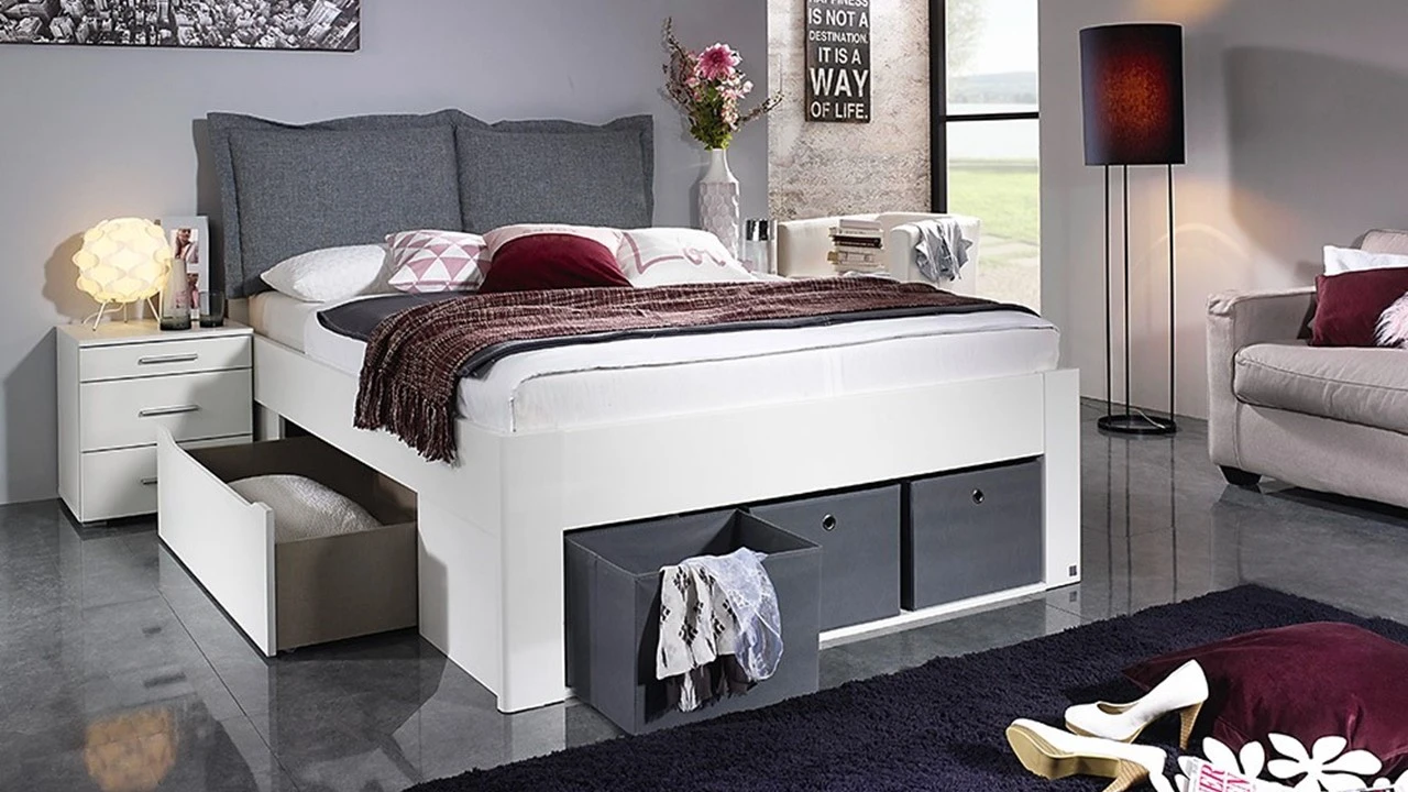 Bed Butiken Met Hoofdbord En Manden - Afbeelding 2