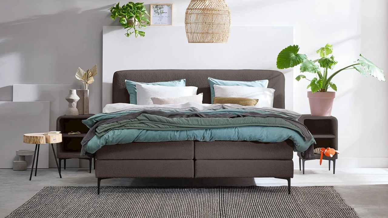 Boxspring Quartz Vlak Met Gestoffeerd Matras - Afbeelding 2