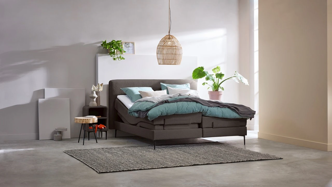 Boxspring Quartz Vlak Met Gestoffeerd Matras - Afbeelding 3